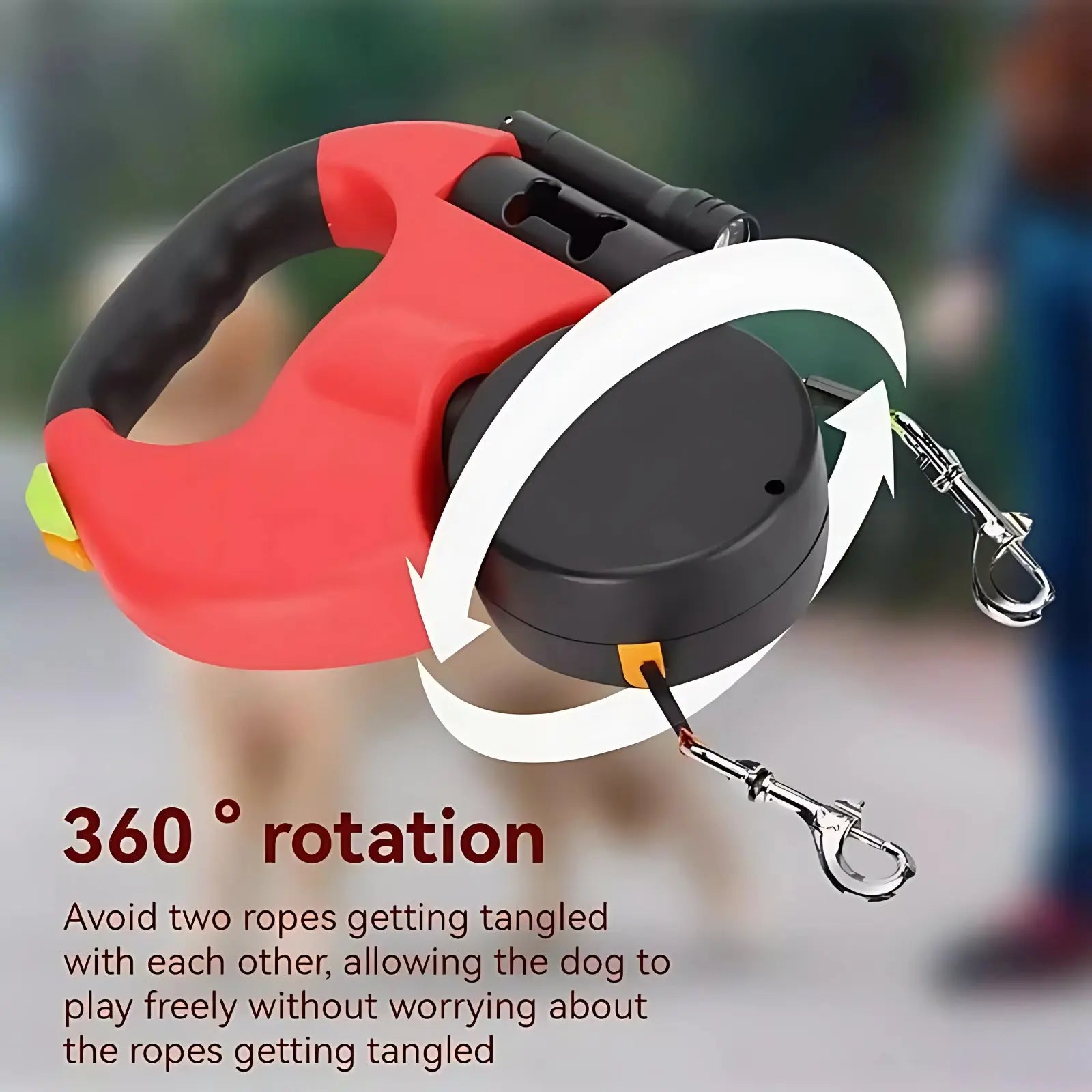 Petmaxbox Dual Retractable Dog Leash with Lights Petmaxbox