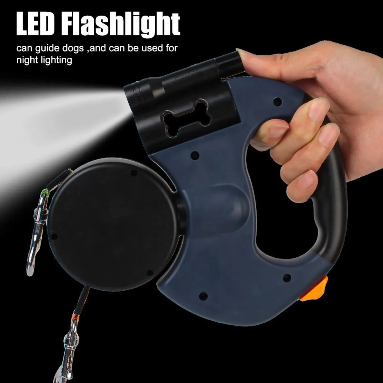 Petmaxbox Smart Dual Retractable Dog Leash with Lights Petmaxbox