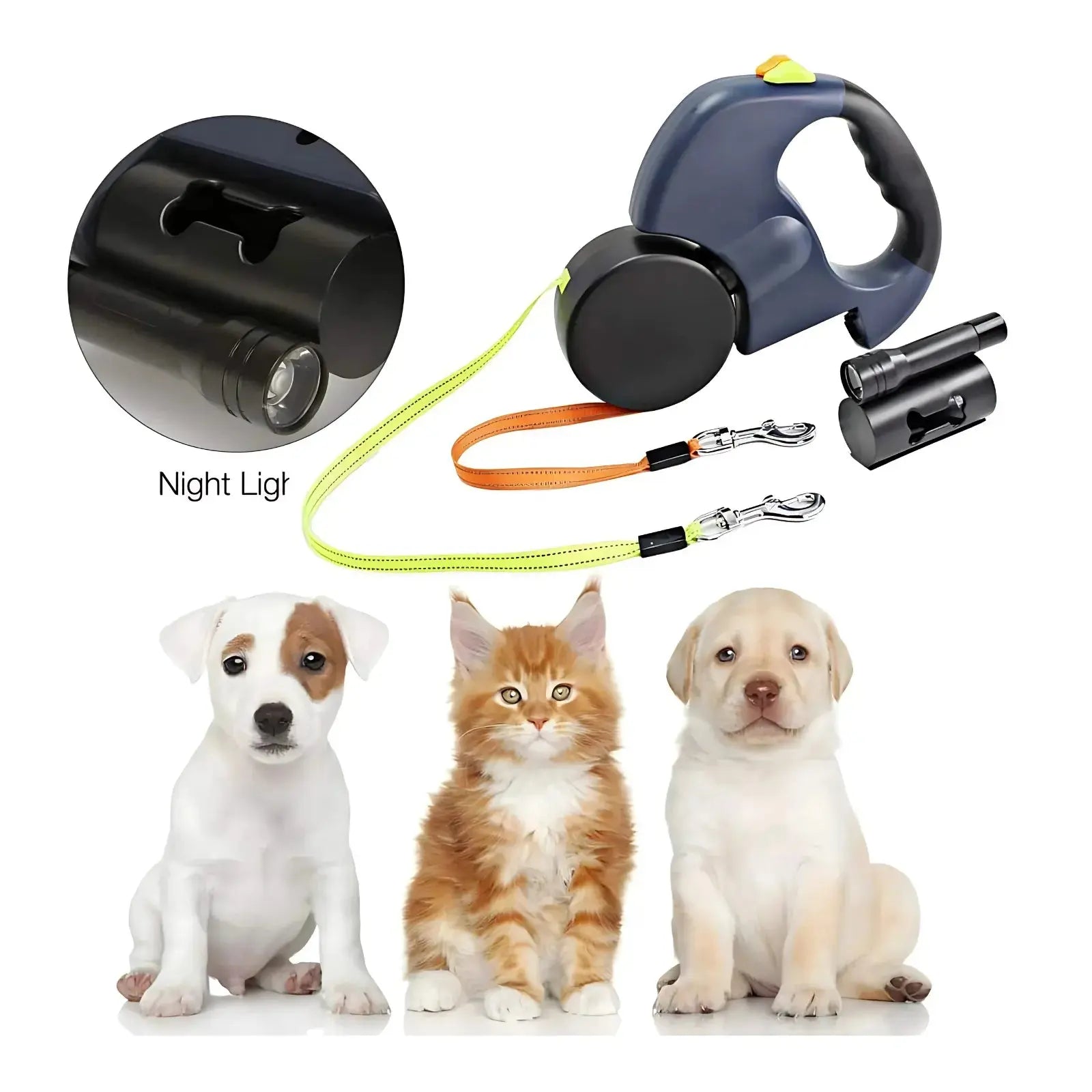 Petmaxbox Dual Retractable Dog Leash with Lights Petmaxbox